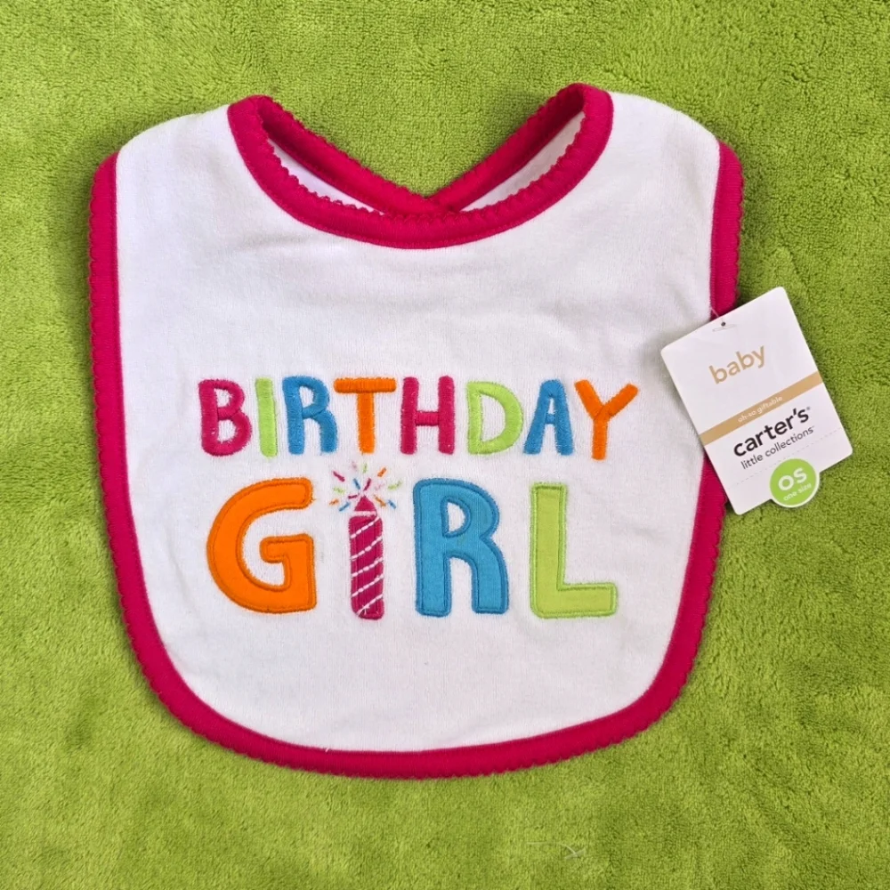 NWT Birthday GIRL BIB - EXTRA LRG 9x9